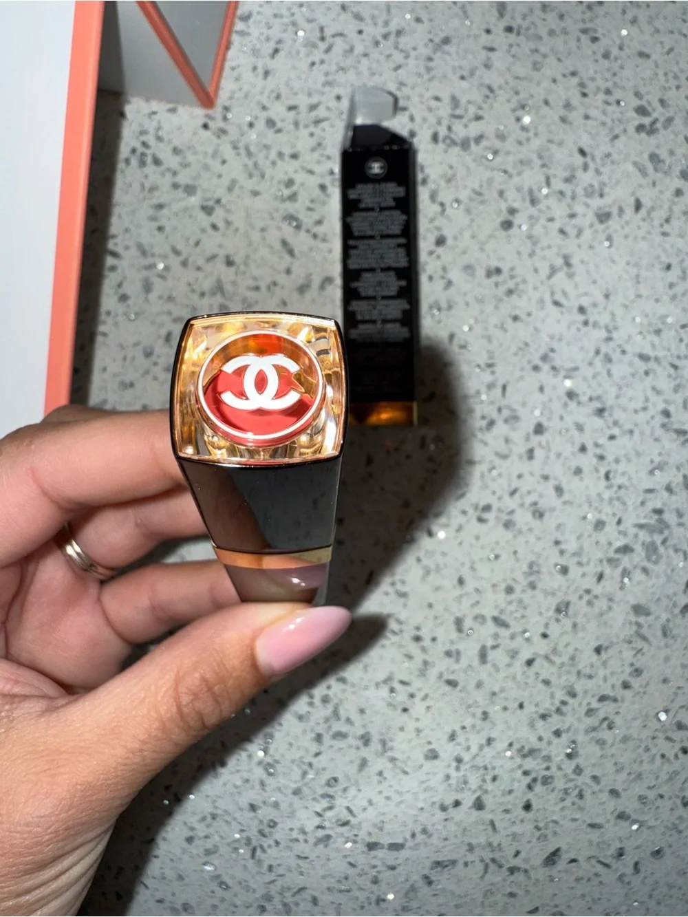 CHANEL Makeup Takeaways Pouch - Coral Orange Accent
